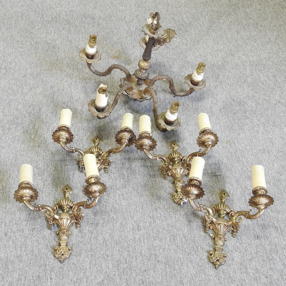 A five branch chandelier,