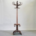 An early 20th century bentwood coat stand,