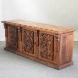 An American parquetry hardwood sideboard,