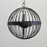 An iron spherical ship's hanging lantern,