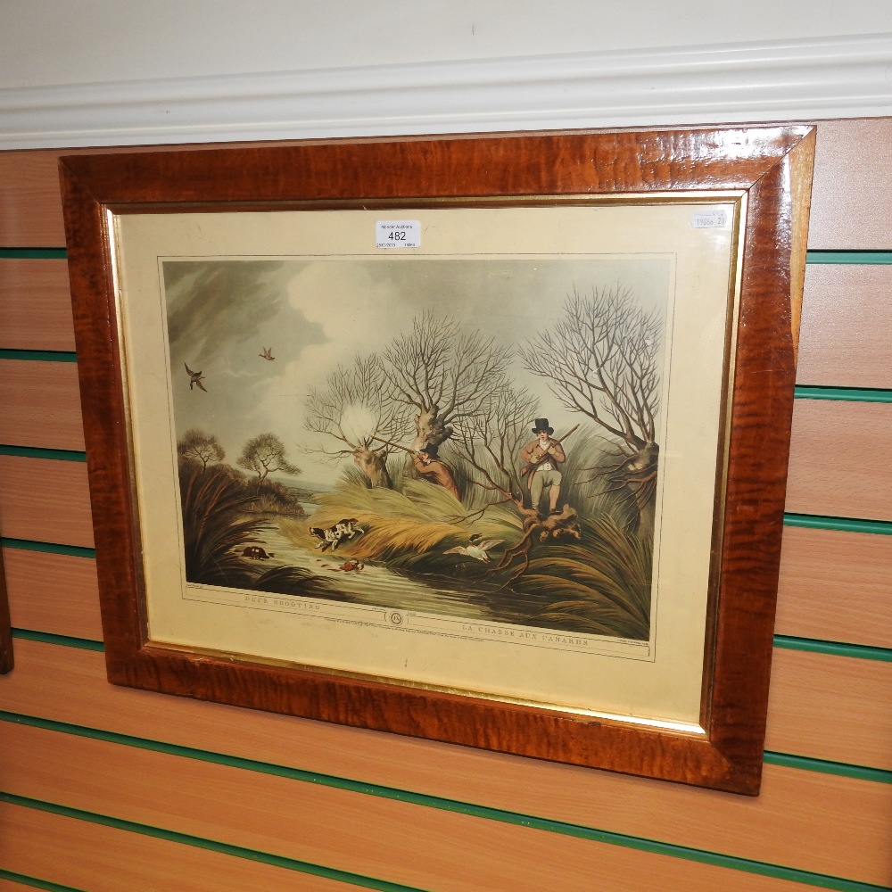 A set of six hunting prints in maple frames, - Image 7 of 11