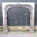 A cast iron fire surround,