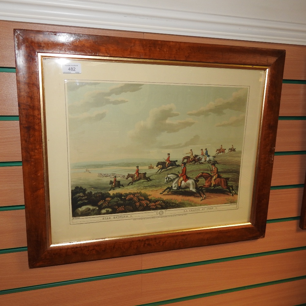 A set of six hunting prints in maple frames, - Image 2 of 11