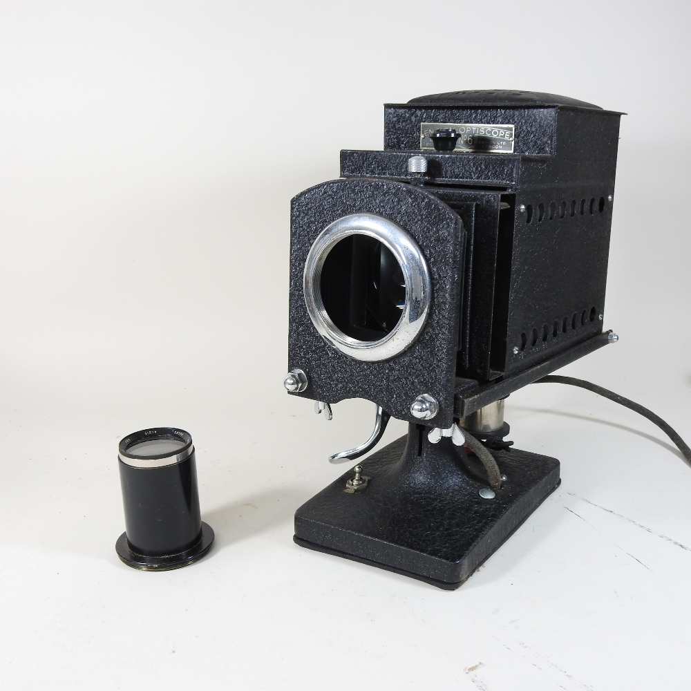 A large early 20th century magic lantern, cased,