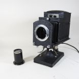 A large early 20th century magic lantern, cased,
