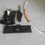 A Hit-Air horse riding protective vest, and a Cartel DOOSUNG longbow,