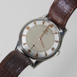 An Omega gentleman's wristwatch, on a leather strap, circa 1954, 35mm diameter,
