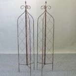 A folding garden lattice spire, 152cm high,