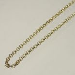 A 9 carat gold link necklace, 56cm long, 19.