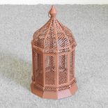 A Moroccan style painted metal lantern,