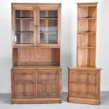 An Ercol glazed cabinet bookcase, 98cm,