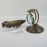 A modern bronze model of a carp, 29cm,