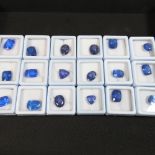 A collection of unmounted coloured gemstones