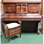 A Victorian rosewood piano, by John Brinsmead & Son, 145cm,
