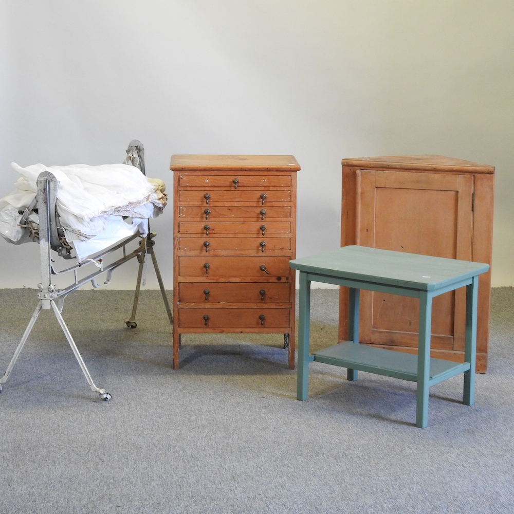 An early 20th century pine collector's chest, 47cm,