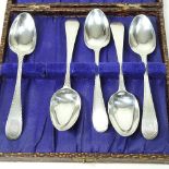 A set of five silver teaspoons, with bright cut decoration, by John Lias,