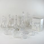 A collection of cut glass,