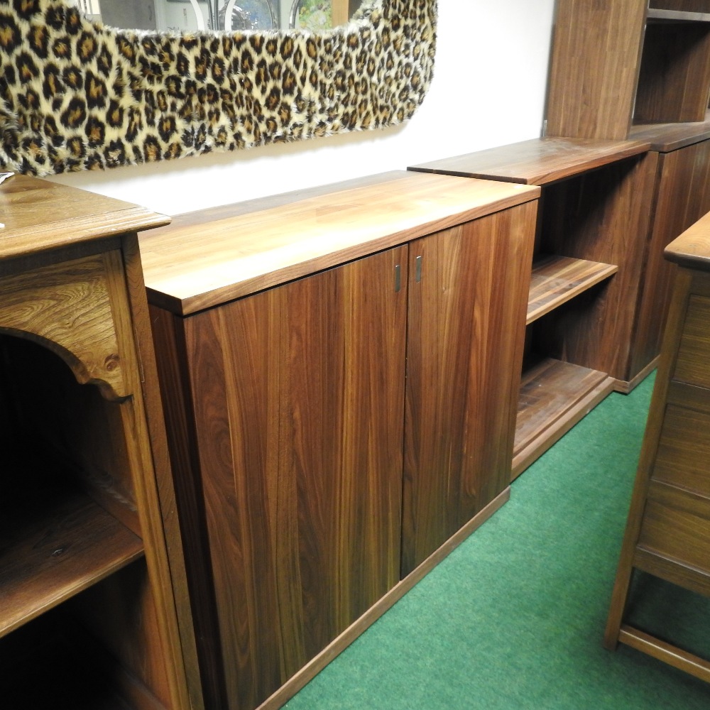 A Team 7 Austrian black walnut sectional bookcase, in three parts, 322cm overall, - Image 2 of 5