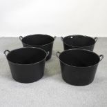 A set of four large trug buckets,