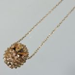 A Boucheron Hans the Hedgehog rose gold pendant, with ruby eyes, 18mm,