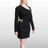 A Versus Versace Abito Donna black cocktail dress, with gilt safety pins,