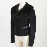 An Upstar Continental ladies black suede and fur short coat