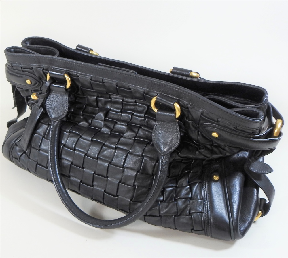 An Escada black leather woven tote handbag, 40cm, - Image 2 of 11