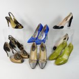 Five various pairs of Rene Caovilla ladies shoes, sizes 36 to 37.