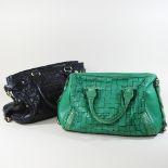 An Escada black leather woven tote handbag, 40cm,