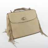 A Ralph Lauren beige suede fringed handbag,