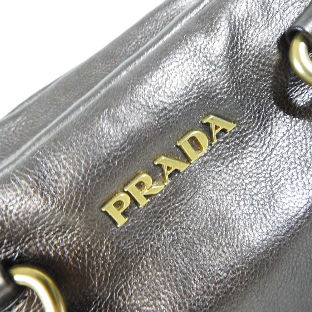 A Prada metallic brown leather designer handbag, - Image 4 of 6