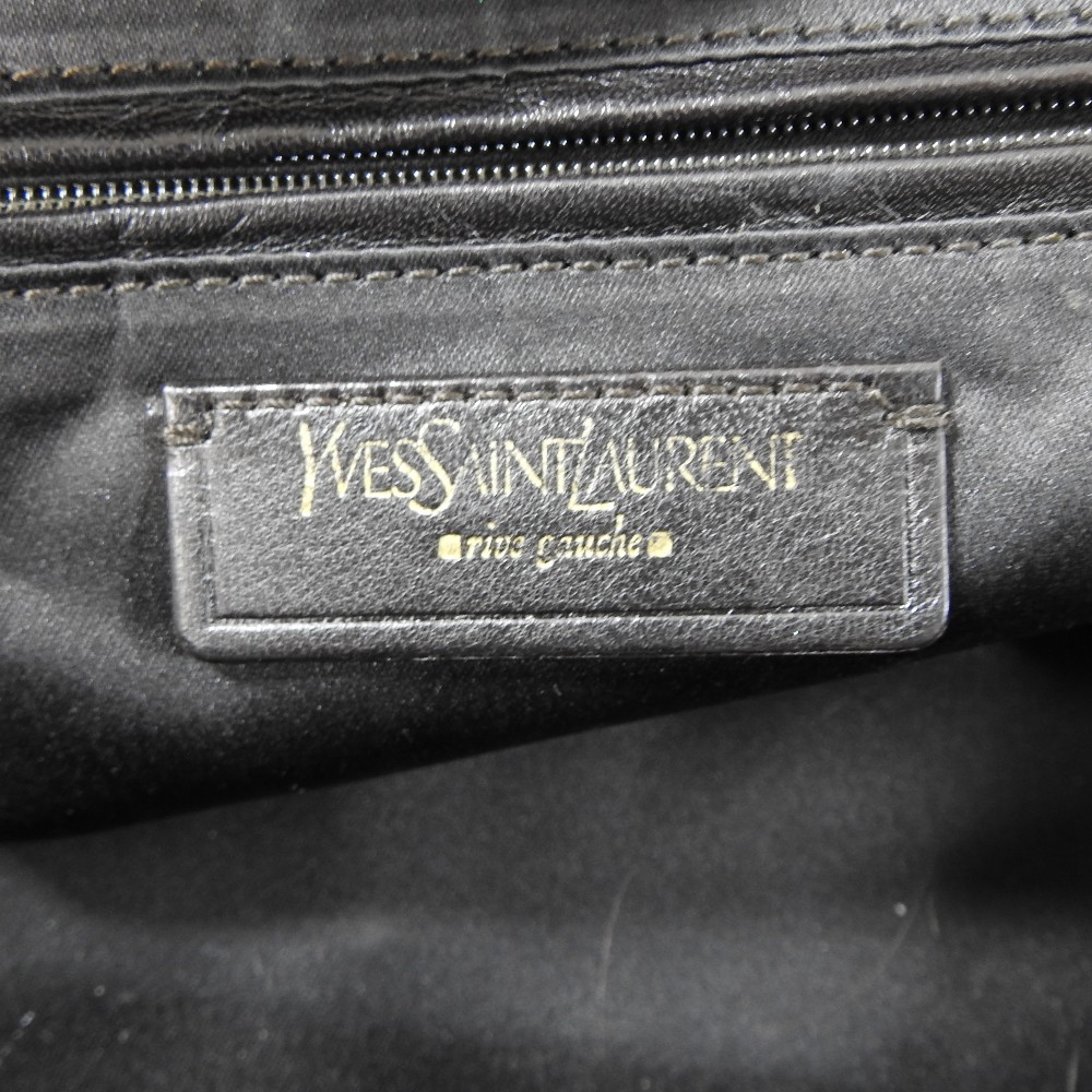 An Yves Saint Laurent cream leather and fur tote bag, bearing a label rive gauche, - Image 5 of 7