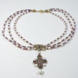 A Percossi Papi multi strand bead necklace,