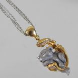 A Magerit Dreams collection 18 carat two colour gold and diamond pendant necklace,