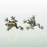 A pair of Theo Fennell 18 carat gold stud earrings, each in the form of a frog, 2cm, 3.