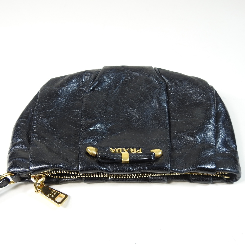 *Withdrawn* A Prada black leather clutch bag, 21cm, together with a Christian Dior cream clutch bag, - Image 4 of 34