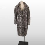 A Donna Karan leopard skin pattern long coat, printed goatskin,