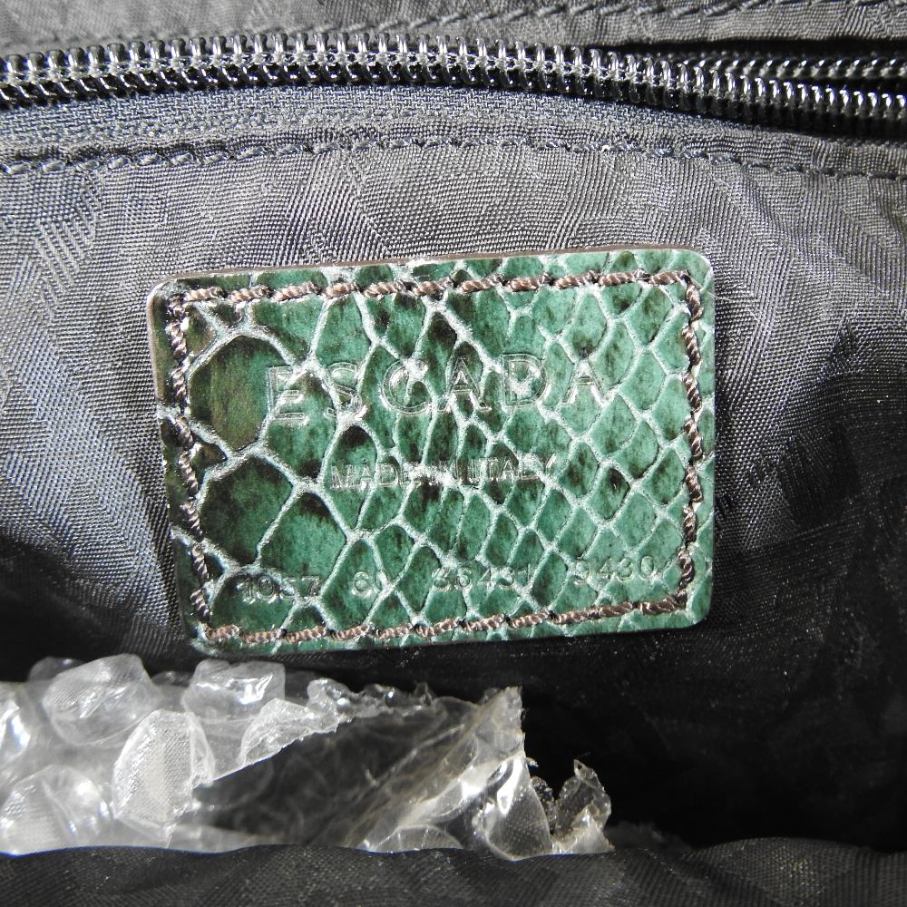 An Escada green snakeskin tote bag, - Image 5 of 5