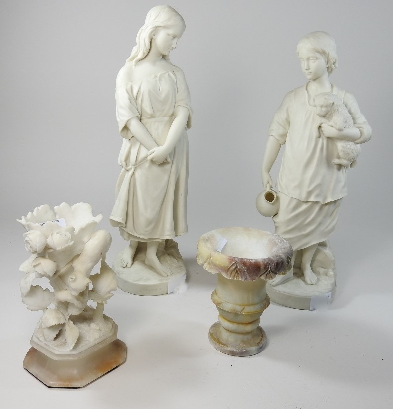 A Copeland parian figure of Mignon, together with Cottage Girl, dated 1876, - Image 3 of 14
