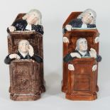 Two 19th century Staffordshire figure groups, one inscribed 'The Vicar and Moses',