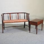 An Edwardian mahogany and inlaid sofa, 109cm,