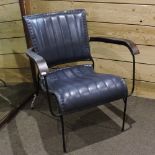 A 1950's style blue upholstered chair