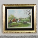 Max Brandrett, hunting scene, signed, oil on board,