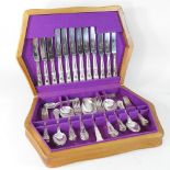 A canteen of Kings pattern cutlery, with six place settings,