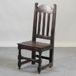 A late 17th century and later oak side chair