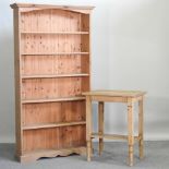 A modern pine open bookcase, 100cm,