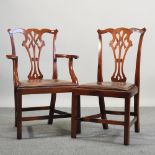 A set of six Chippendale style dining chairs,