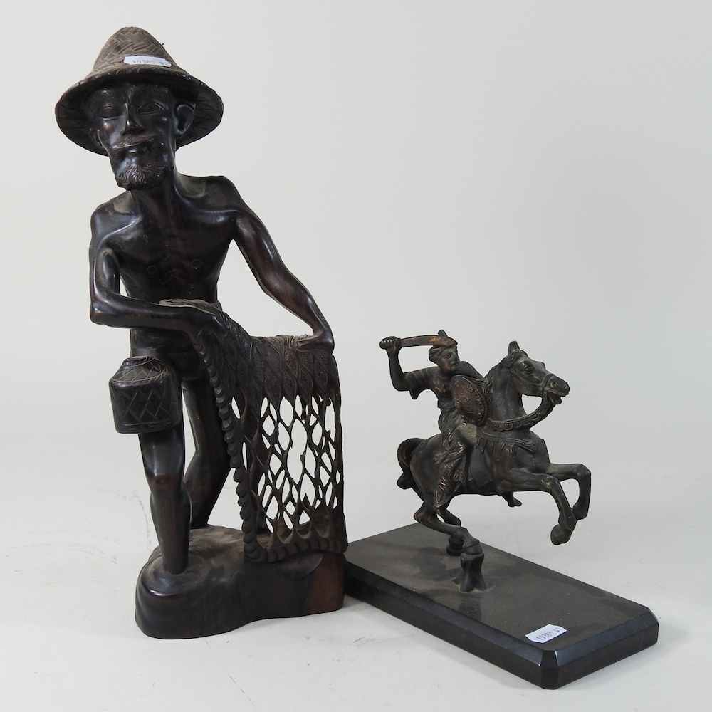 Withdrawn - An oriental carved figure, 34cm high, - Image 2 of 3