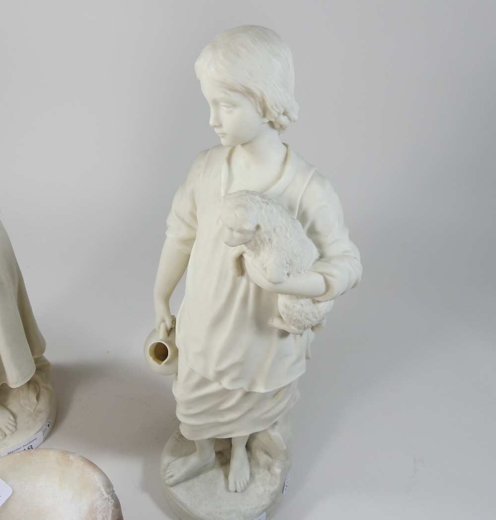 A Copeland parian figure of Mignon, together with Cottage Girl, dated 1876, - Image 4 of 14