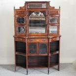 A Victorian rosewood and inlaid mirror back sideboard,